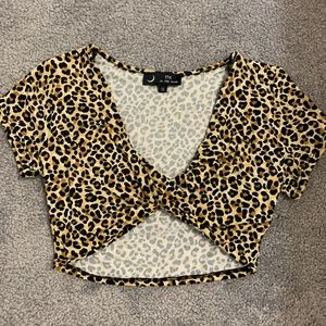 Cheetah wrap crop top